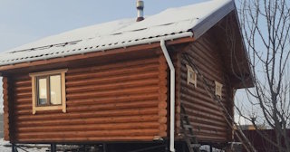 Баня из оцилиндрованного бревна под ключ в находке - от 135824 рублей