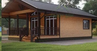 Проект одноэтажного дома из бруса с террасой - Строительство в находке от Строй-Нхд от 135824 руб.